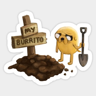 R.I.P Everything Burrito - Adventure Time fan art Sticker